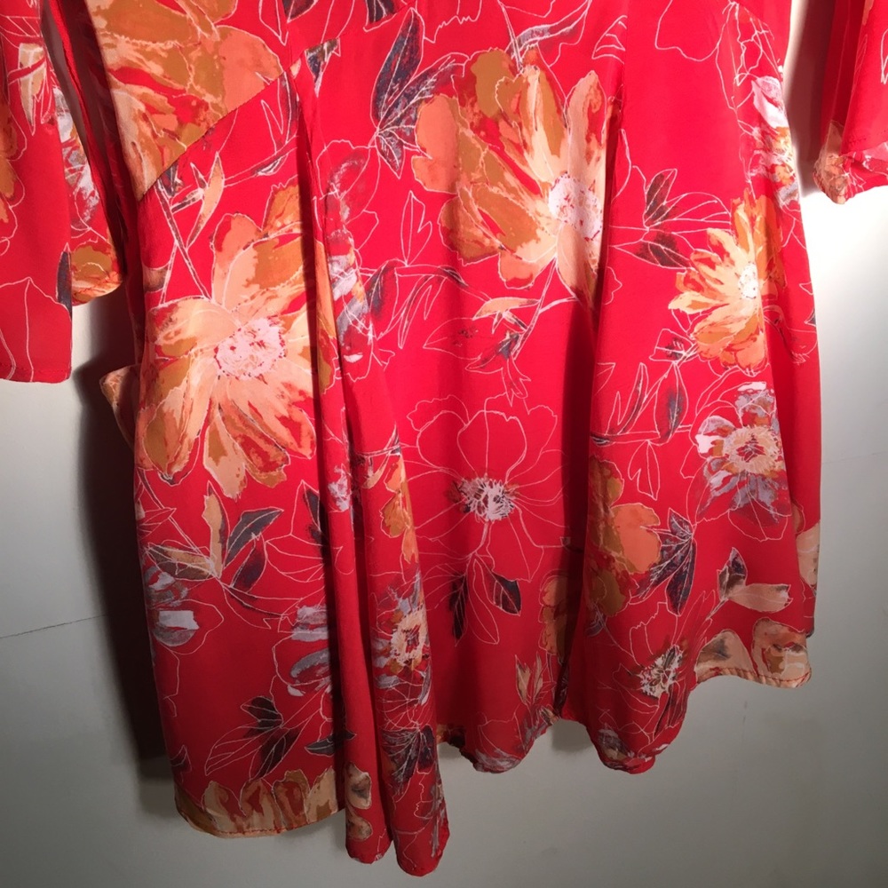 Free people Floral Red Boho Dress Tunic Flowy - Picture 3 of 6